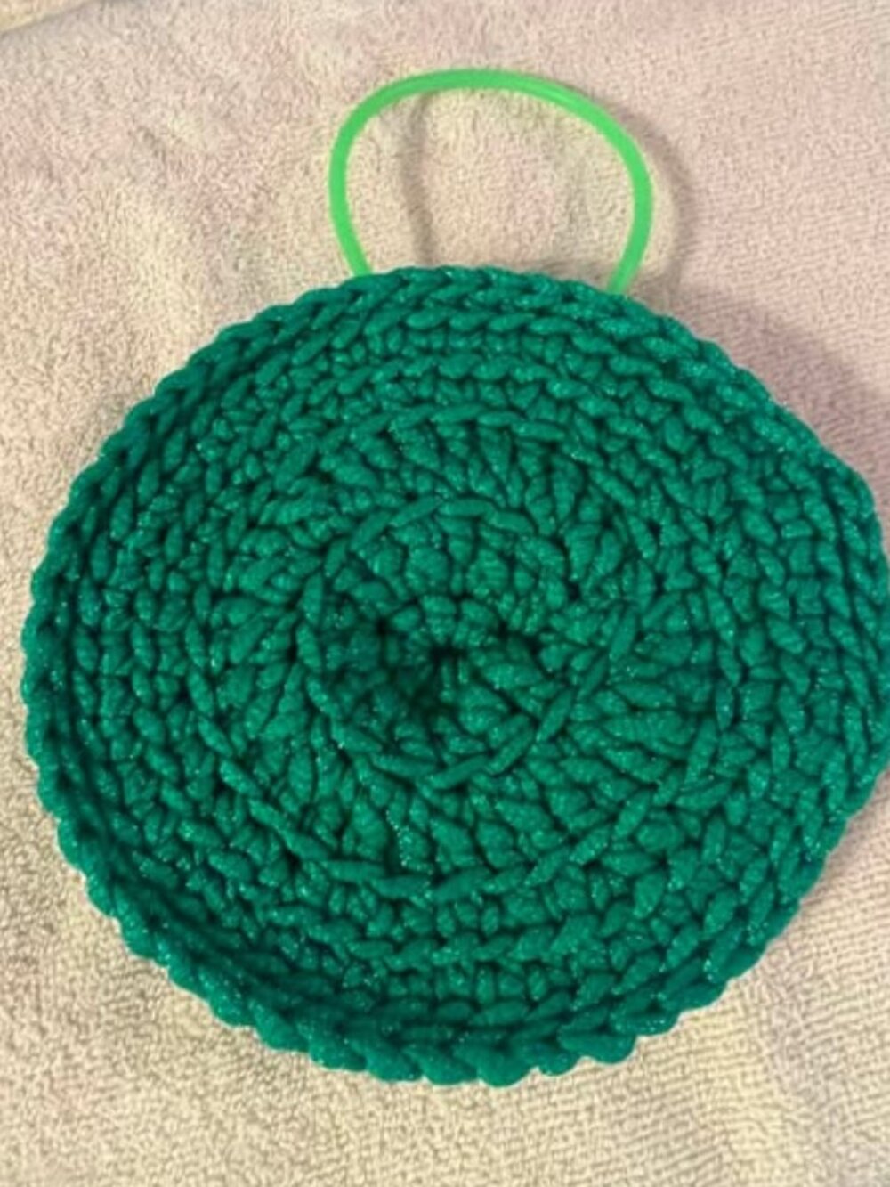 Body Exfoliator - Green - Washable - Made w/Scrubology Yarn (Designed for dishes